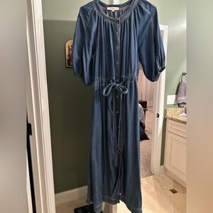 LOFT Denim Blue Long Sleeve Dress